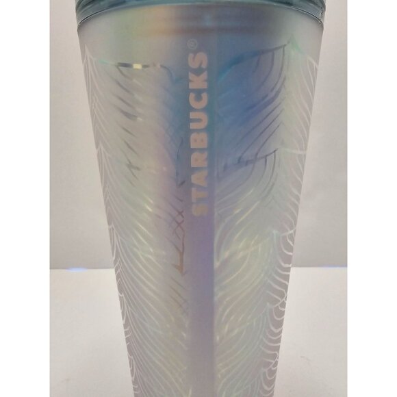 Starbucks 2021 Iridescent Mermaid Tail Tumbler Frosted Cup With Lid Straw 24 Oz - Picture 2 of 6